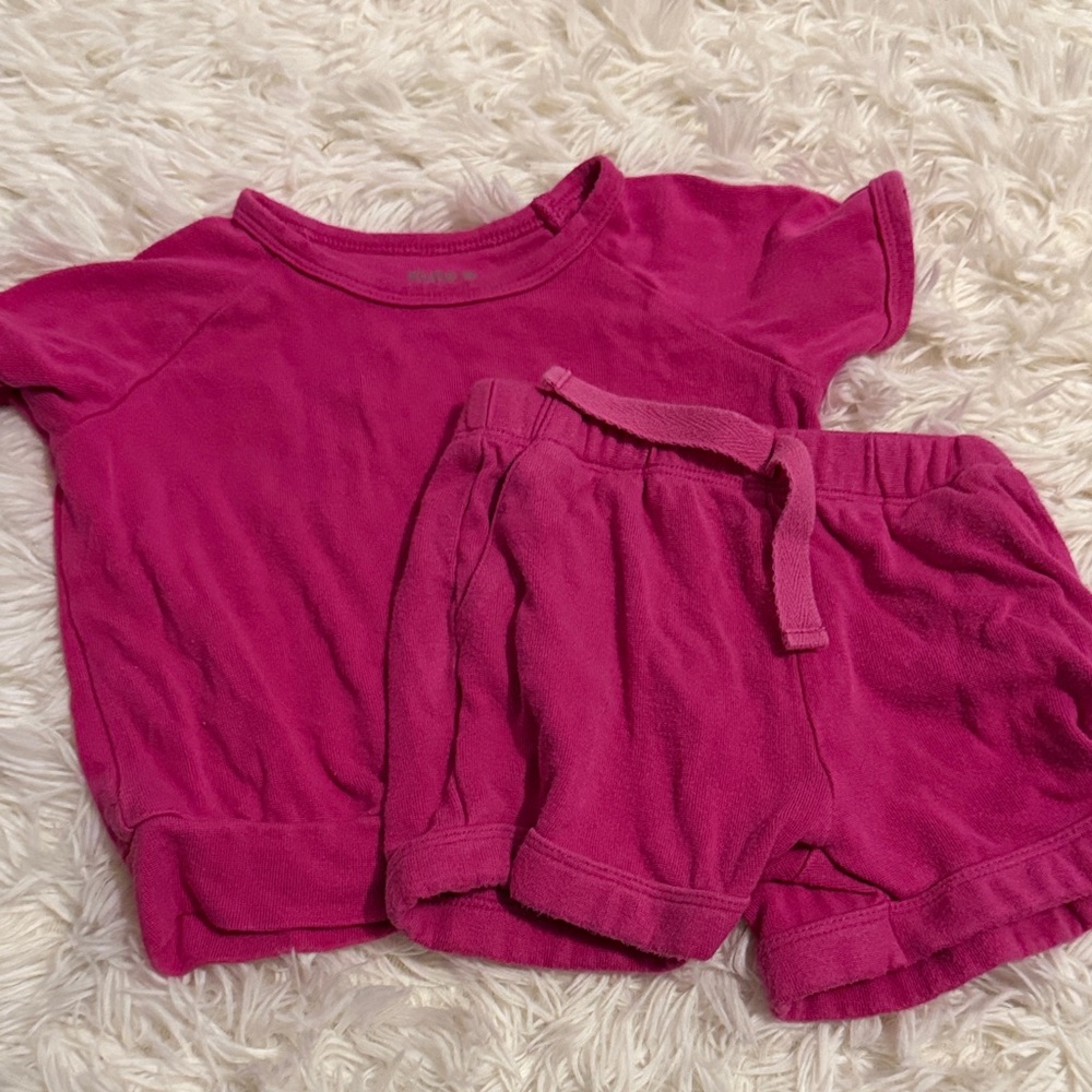 Raspberry short sleeve jogger set